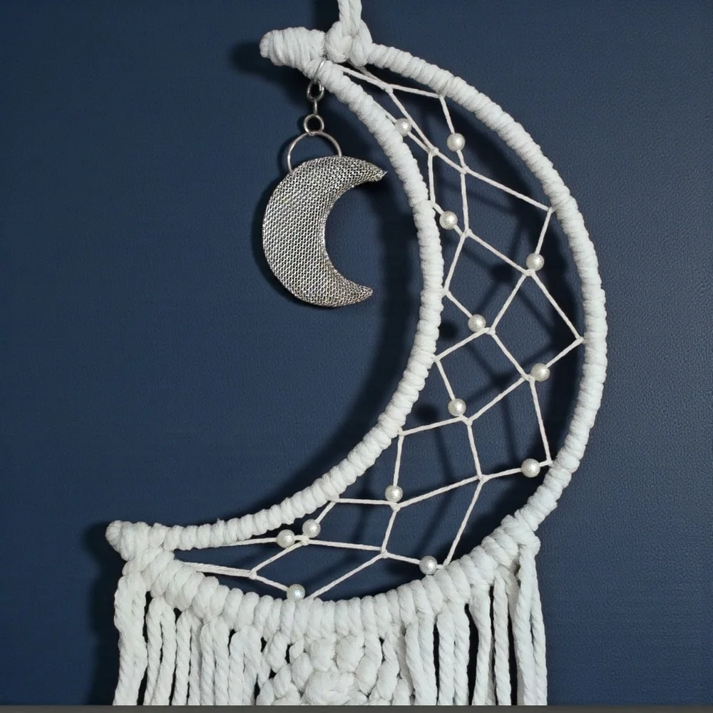 Macrame Moon Dreamcatcher Wall Hanging Boho Bedroom Nursery Decor 38